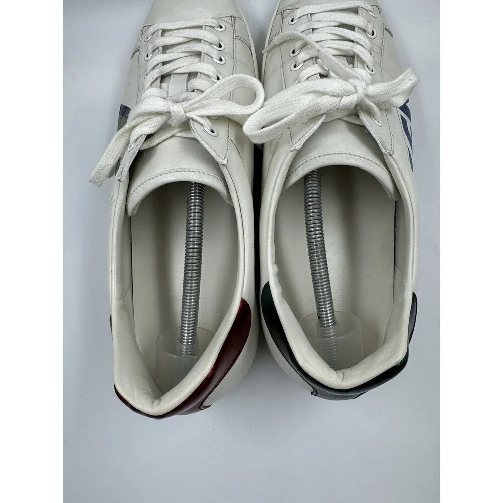 Gucci Ace “Loved” Leather Sneakers White Size 12 EU, 12.5 US Model 548758